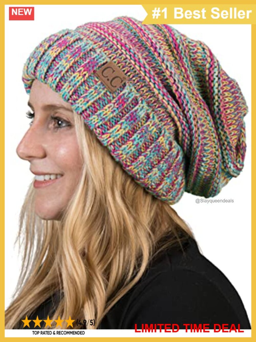 Slouchy Beanie Cable Knit Winter Hat Soft Chunky Warm Oversized